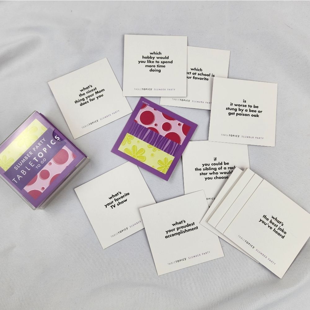 🔹️NIB TableTopics Slumber Party To Go Discussion Topic Card Pack - Picture 8 of 8